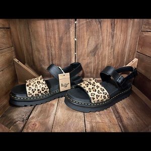 Dr.Martens Voss Animal Print Leather Strap Sandals